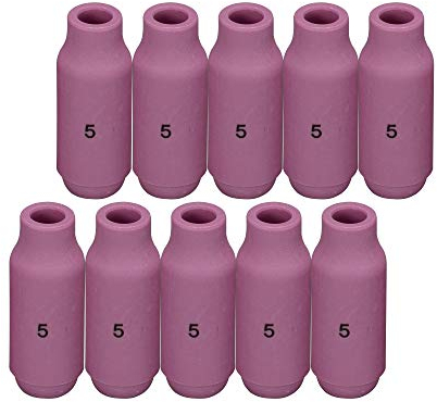 RIVERWELD WIG Aluminiumoxid-Düsen Keramikbecher 10N49 5# mit 8,0 mm Öffnung Passend für DB PTA SR WP 17 18 26 TIG-Schweißbrenner Packung mit 10 Stück