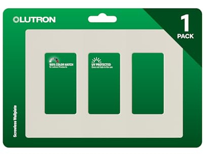 Lutron CW-3-LA Claro 3-Gang Wallplate, Light Almond by Lutron