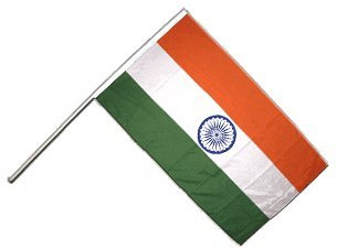 Flaggenfritze® Große Stockflagge Schwenkflagge Indien 60 x 90 cm
