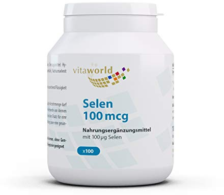 vitaworld Selen 100mcg, 100 µg Selen pro Kapsel, Vegan, 100 Kapseln