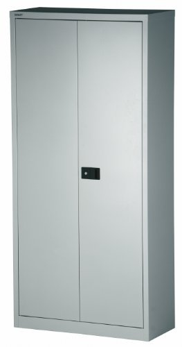 BISLEY Flügeltürenschrank Universal, Garderobeneinsatz, Metall, 355 Silber, 40 x 91.4 x 195 cm