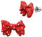 Soul-Cats Ohrstecker Schleife Schleifenohrringe Ohrringe Retro Rockabilly Gothic, Farbe: rot
