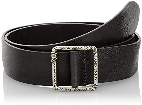 Diesel BISATE CINTURA Belt Gürtel Echtleder Schwarz