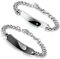 Flongo Partnerarmbänder, 2 Stück Edelstahl BFF Armband Armreif Freundschaft CZ Zirkon Zirkonia Silber Schwarz Panzerkette Kette Herz Valentine Lieben Paar Paare Verlobung His & Hers Set Herren,Damen