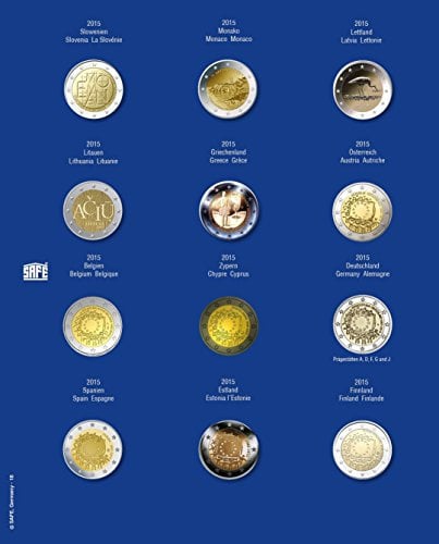 SAFE 7302-18 Ergänzungsblatt für 2 Euro Münzen in Kapseln für das Jahr 2015