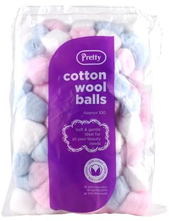 Pretty Cotton Wool Balls - 100 Colour
