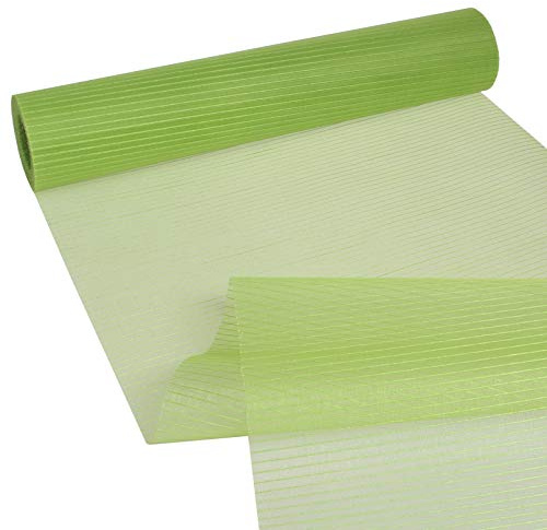 Streifenorganza Tischband - Tischläufer - Hochzeit - Taufe - Kommunion - schimmerndes Organza - maigrün - 28 cm Breite - 15 m Länge - 70 280 031