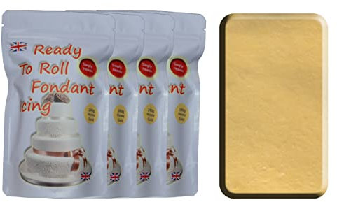 Simply Heaven Regalice ready to roll Fondant Sugarpaste Icing 960g (Gluten free) (Pastel Honey Gold)