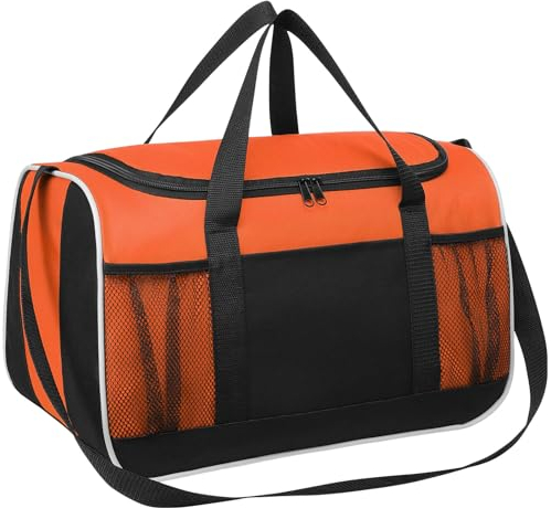 BuyAgain Reisetasche, 43,2 cm, klein, Reisegepäck, Sporttasche, Sporttasche., Orange, 17 L x 9 W x 9 H