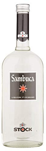 Stock Sambuca, Liquore della Tradizione Italiana Prodotto Attraverso l'Infusione di Due Varietà di Anice - Bottiglia da 1L
