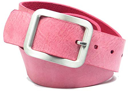 Ledergürtel pink 4 cm breit aus weichem Rindleder aus eigener Fertigung