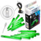 KNIXS 12er Set Premium Power-Knicklichter in grün leuchtend inkl. Spezialhaken und Befestigungsband für Party, Festival, Outdoor oder als Dekoration