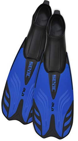 Seac ALA, Flossen mit geschlossenem Fußteil, ideal zum Schnorcheln und Schwimmen, BLAU Metal, 34/35
