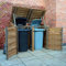 Rutland County Garden Furniture Morcott Double Bay Bin Stores Outdoor Wheelie Bin Hideaways - Recycling/Wheelie Bin Store - Wheelie Bin Storage Double - Rustic Brown