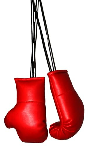 LISARO Mini Boxhandschuhe für den Rückspiegel im Auto oder für den Schlüsselbund. Mini Deko-Anhänger für den Innenspiegel im Auto I Perfekte Geschenkidee für Boxer und Werbung.