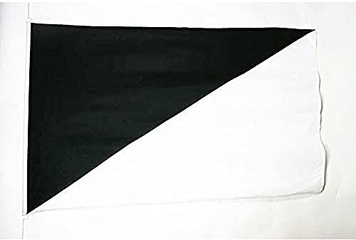 AZ FLAG Bandera de Playa Blanca Y Negra 150x100cm Uso Exterior - Bandera DE BAÑO 100 x 150 cm Anillos