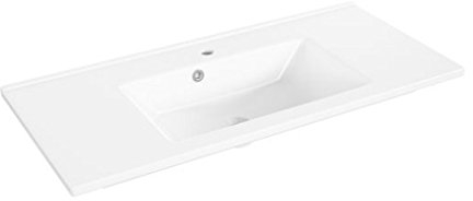 XORA Waschbecken, Weiß, 100x2x46 cm, Keramik