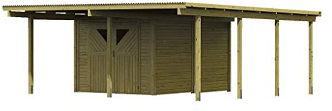 KARIBU. Doppelcarport ECO 2 mit mittlerem Abstellraum