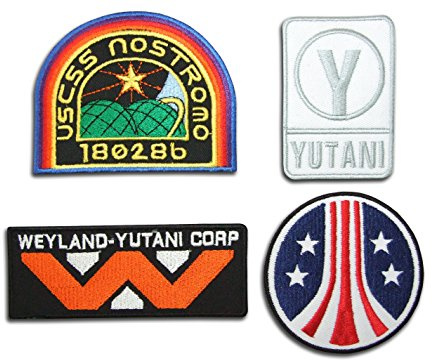 TOFOW Alien Movie Sulaco Weyland Nostromo USCM Colonial Marines Eagle Crew [4 Patch Set] AL03 Bügelbild Aufnäher Applikation Emblem