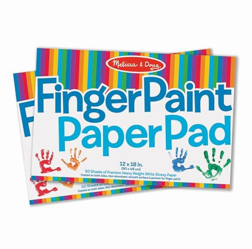 Melissa & Doug Finger Paint Paper Pad (12 x 18 inches) - 50 Sheets, 2-Pack