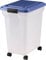 45 Litre Airtight Clear Plastic Storage Food Dry Pet Catering Bin Container incl Wheels - Hinged Lid Catering Scoop Provided 15 Kilogram Load Capacity