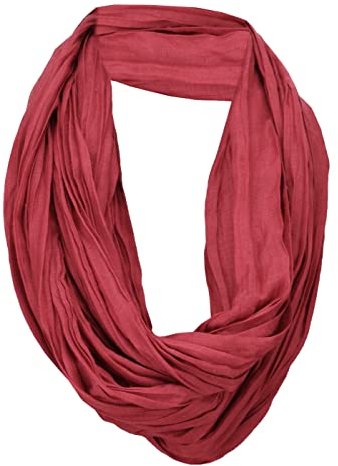 TigerTie Loop Schal in rot bordeaux dunkelrot einfarbig Uni - Schlauchschal Rundschal