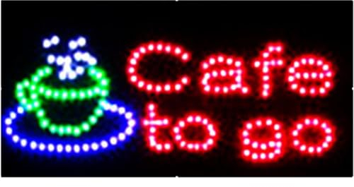 LED Schild Leuchtschild GEÖFFNETOPEN und viel mehr Reklame LEUCHTREKLAME Werbung versch.stylen (cafe to go)