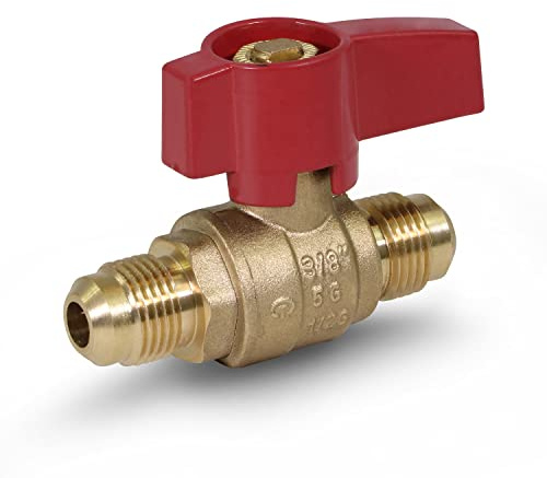 Midline Valve GASLxL3838 Premium Brass Gas Ball Valve, with 3/8 in. Flare Connections