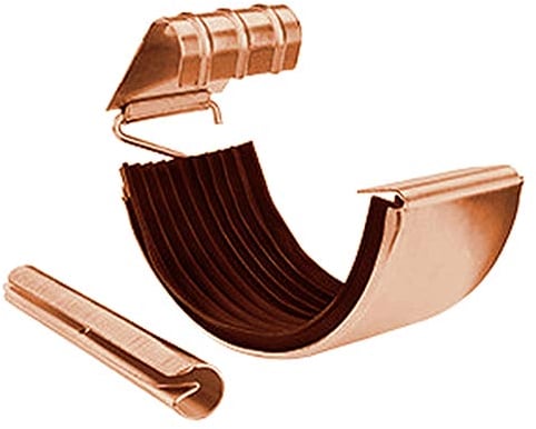 Rinnenverbinder Kupfer für Dachrinnen in den Größen 250, 285 und 333 -er (250-er)