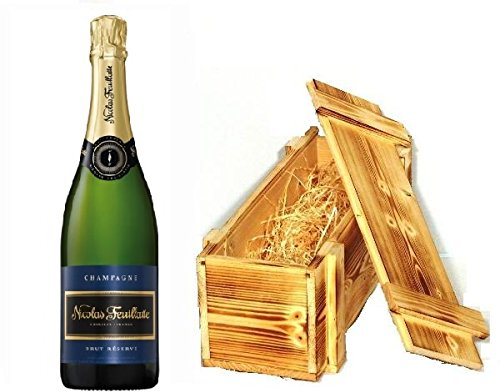 Nicolas Feuillatte Champagner Brut in Holzkiste geflammt 12% 0,75l Fl.