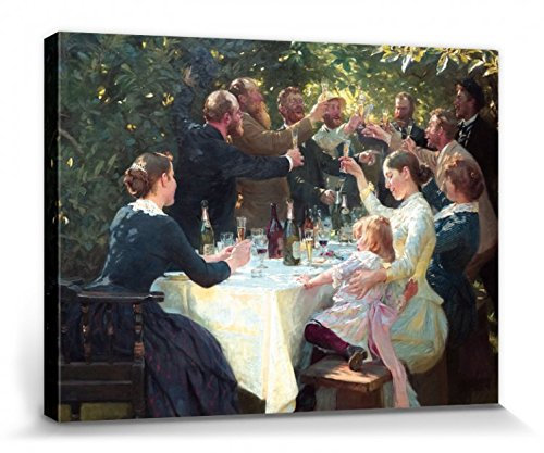 1art1 Peter Severen Kroyer Poster Hip, Hip, Hurra! Künstlerfest In Skagen, 1888 Bilder Leinwand-Bild Auf Keilrahmen | XXL-Wandbild Poster Kunstdruck Als Leinwandbild 40x30 cm
