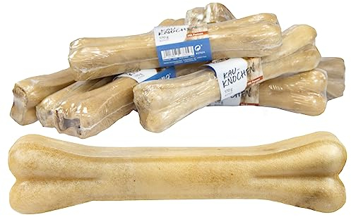 Schecker Kauknochen für den Hund - mit Reiner Pansen - Füllung - proteinreich - mit Rinderhaut 1,5 kg (10 Stck.) a 21 cm
