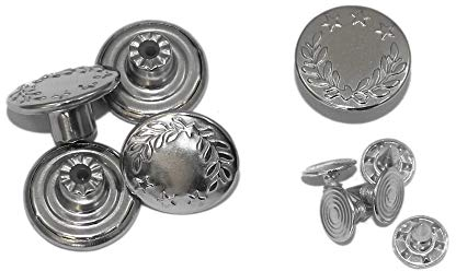 dalipo 22005 - Jeansknöpfe, 17mm, 5 Stück, Silber