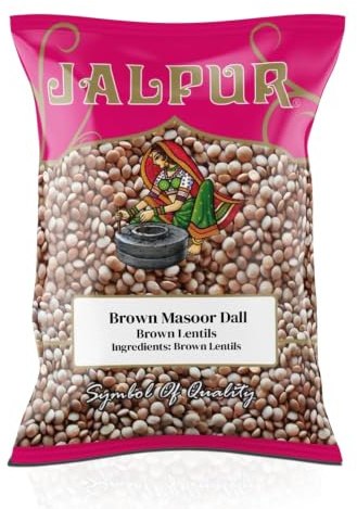 Brown Masoor Dal Lentils 500g by Jalpur | Whole Masoor Dal | Natural Indian Lentils | High Protein Pulses | Ideal for Curries, Soups, Khichdi & Everyday Cooking