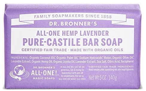 Dr Bronner Org Lavender Soap Bar 140 g by Dr. Bronner