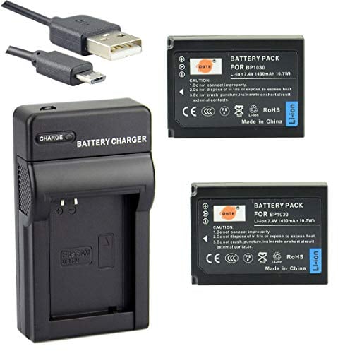 DSTE BP-1030 Li-ion Battery (2-Pack) and Micro USB Charger Suit for Samsung NX500 NX1000 NX1100 NX2000 NX200 NX210 NX300 NX300M