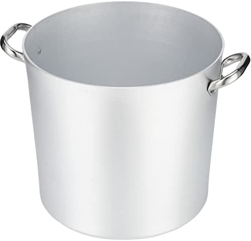 Pentole Agnelli ALMA10332 Pentola Alta con Due Maniglie Inox, Argento, 32 cm, 1 Pezzo