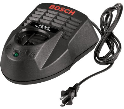 Bosch BC330 12V Lithium-Ion Battery Charger for BAT412, BAT414 Batteries | Black | LED Status Indicators | Integrated Contact Terminals | Compact Benchtop Design | Thermal Monitoring Circuitry