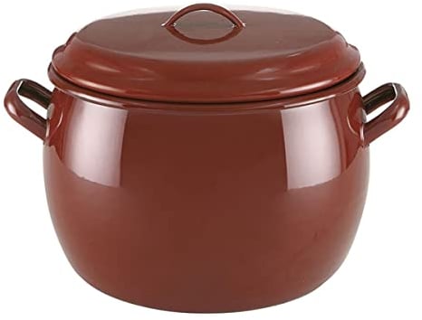 Quid Clasico Esmalte Olla Abombada Esmaltada 22cm - 7l Acero Carbonatado Apto Vitrocerámica Apto Inducción Antiadherente