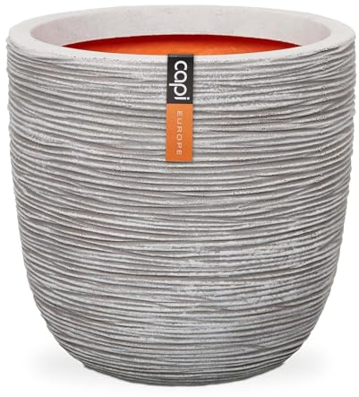 Capi Europe - Pot Boule Rib NL - 55x53 - Ivoire - Ouverture Ø46 - Pot pour Une Utilisation à l'intérieur et à l'extérieur - Incassable - 100% Recyclable - KOFI935