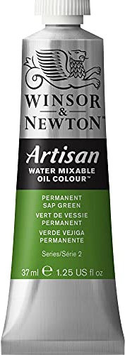 Winsor & Newton Huile Diluable à l’eau Artisan - Couleurs à l'huile Pour les Arts Plastiques - Sans Solvants, Se Diluer à l’eau, Tube de 37ML, Couleur Vert de Vessie Permanent