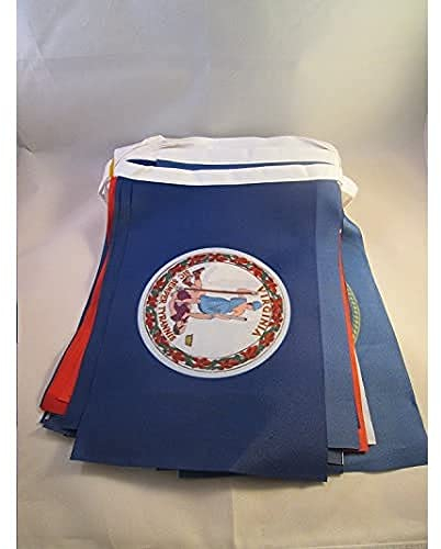 AZ FLAG - Fahnenkette 50 Bundesstaat Der Usa 10 Meter Mit 50 Flaggen - 15x10 cm - Vereinigten Staaten Von Amerika Girlande Flaggenkette 10 x 15 Cm