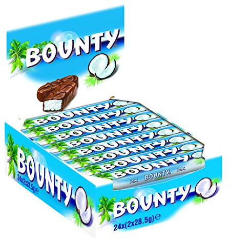 Bounty Schokoriegel, Kokos und Schokolade Geschmack, 24 Riegel in einer Packung (24x 57g)