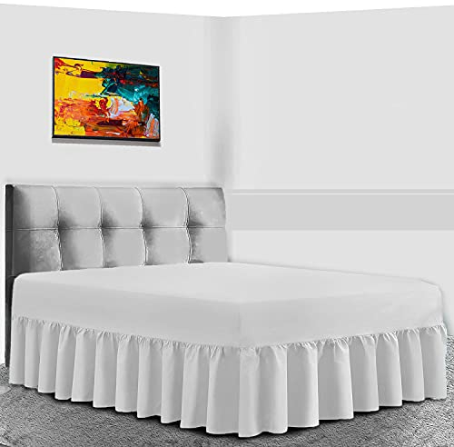 Gaveno Cavailia Luxury Non-Iron PERCALE VALANCE Sheet, Poly-Cotton, White , Double