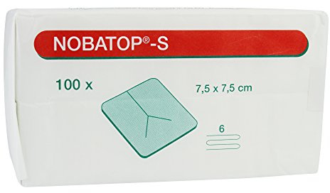 NOBATOP-S Schlitzkompresse unsteril 100 Stück, Größen:7.5 x 7.5 cm
