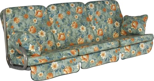 ANGERER Hollywoodschaukel Auflage Comfort – Ersatzauflage für 3-Sitzer Gartenschaukel – Polster für Schaukel zum Sitzen, Liegen & Entspannen, Made in Germany, hochwertiger Stoff, Grün-Terra geblümt