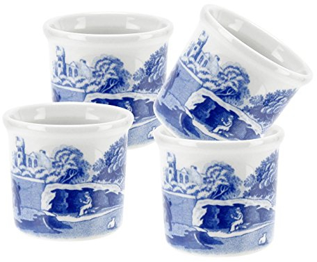 Blue Italian 4.5 cm portauovo in Porcellana, Blu/Bianco