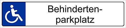 Parkplatzschild 52x11cm Schild Parkplatz Rollstuhlfahrer Nummernschild Kennzeichen – Behindertenparkplatz – S19e