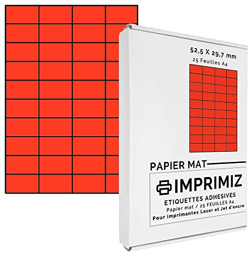 25 Blatt A4 / Papier matt - Farbe - Für Inkjet/Laser/Kopier Drucker - Etiketten farbig