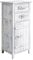 Rebecca Mobili Petit Armoire Blanc, Meuble de Rangement Salle de Bain, 1 Porte 2 Tiroirs, Bois, Style Shabby, pour decorer Chambre – Dimensions: 84 x 37 x p 31 cm (HxLxL) - Art. RE4575